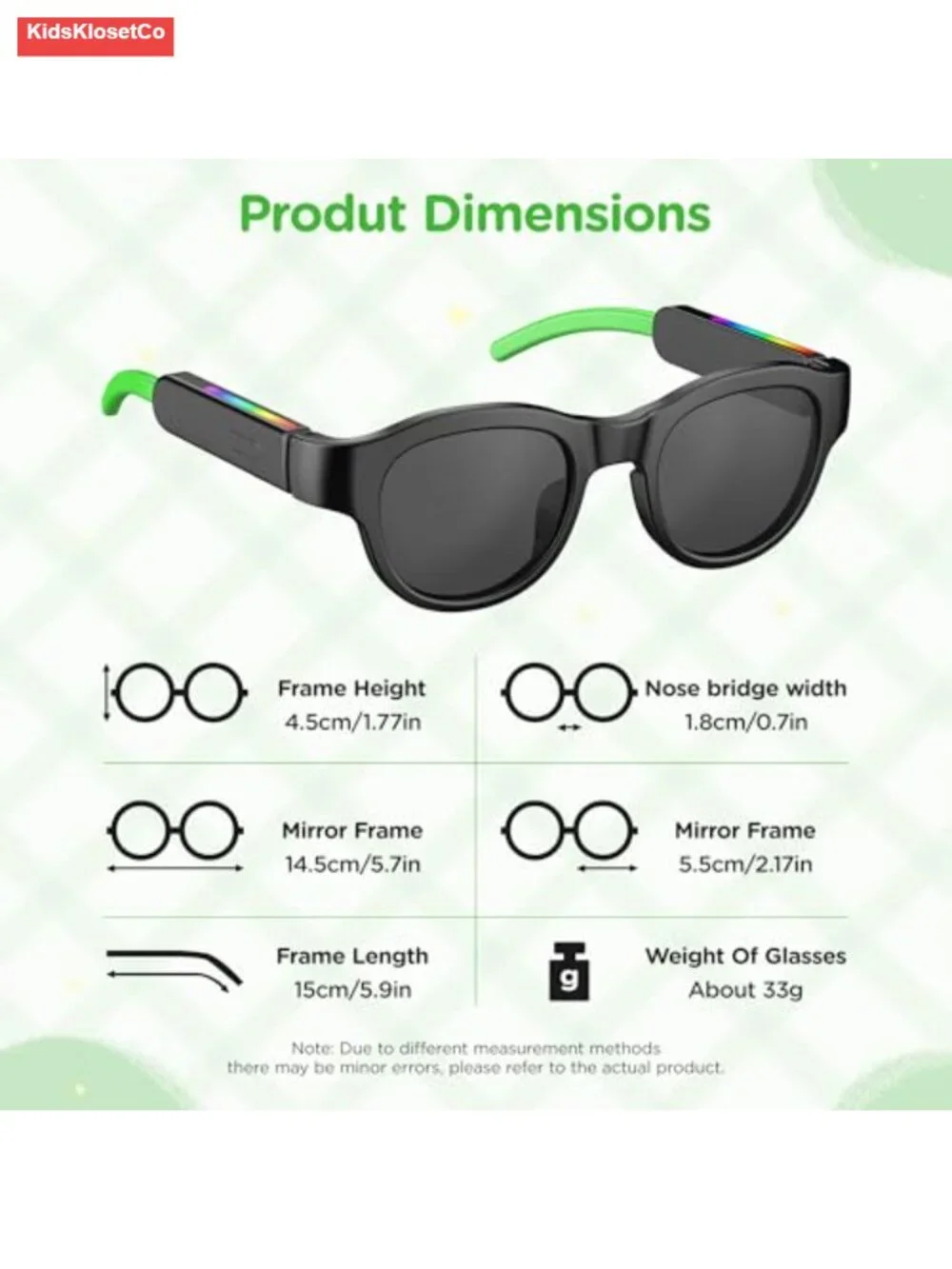 Kids Bluetooth Smart Sunglasses with Open-Ear Audio UV400 Protection